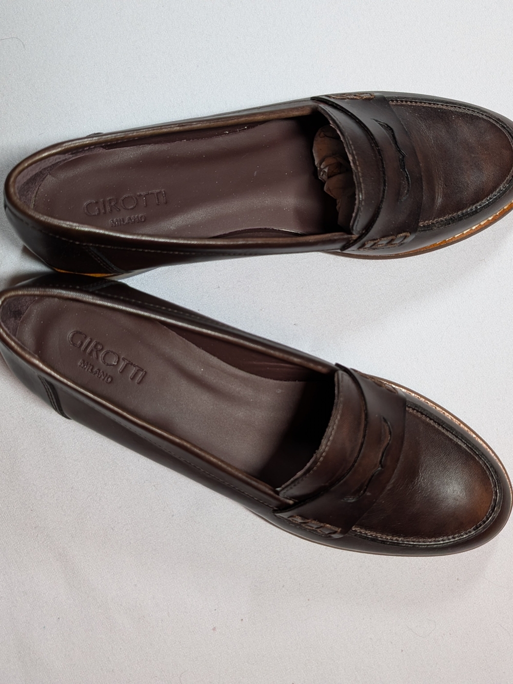 Giro Women's Dark Brown Leather Penny Loafers - Picture 2 of 5